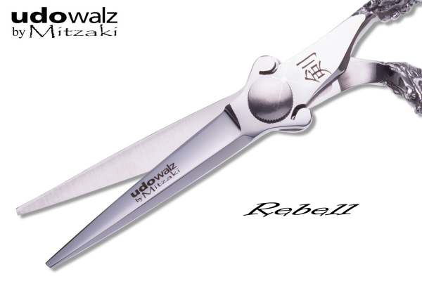 Udo Walz by MITZAKI - Haarschere "Rebell"- steel (5.5 Zoll , 6.0 zoll, 7.0 Zoll oder 7.5 Zoll ) Scherenklingen aus hochwertigem Japanstahl, perfekt  für alle Arbeiten am Haar, HOHLSCHLIFF, gute Sliceeigenschaft